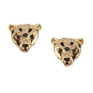 $58 Kate Spade Run Wild Cheetah Stud Earrings in gold & black